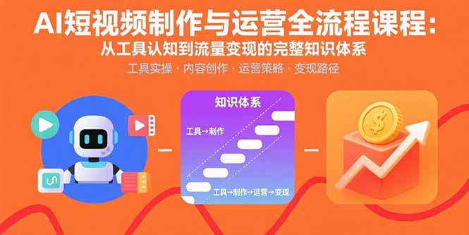 （15863期）AI短视频制作与运营全流程课程：从工具认知到流量变现的完整知识体系-冷静项目网