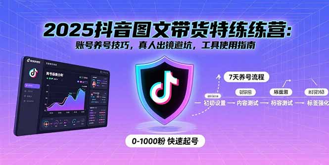 （15861期）2025抖音图文带货特练营：账号养号技巧，真人出镜避坑，工具使用指南-冷静项目网