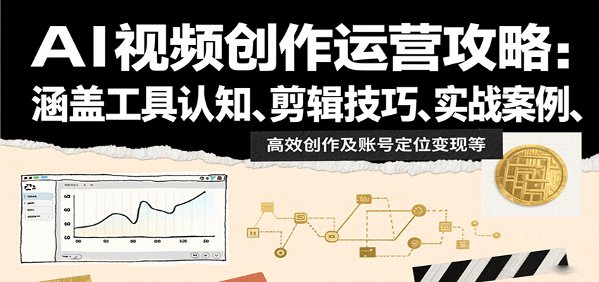 AI视频创作运营攻略：涵盖工具认知、剪辑技巧、实战案例、高效创作及账号定位变现等-冷静项目网