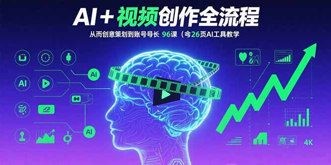 （15869期）AI+短视频创作全流程：从创意策划到账号增长，96节课(含26项AI工具教学)-冷静项目网