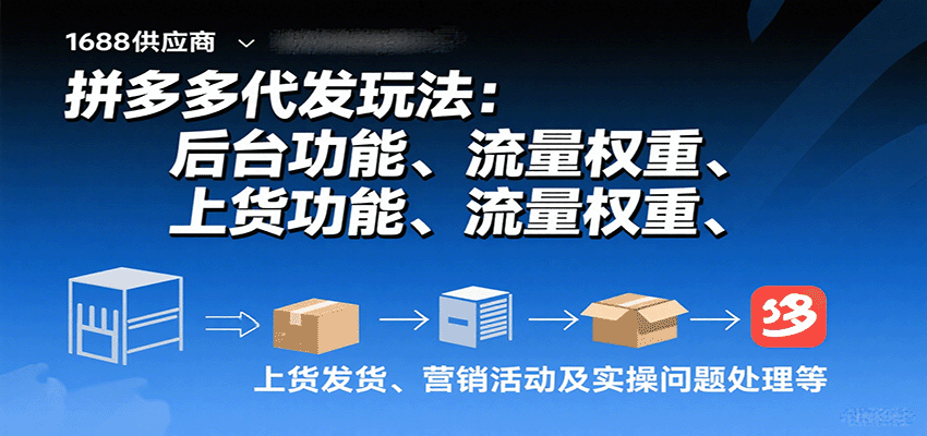 拼多多代发玩法：后台功能、流量权重、上货发货、营销活动及实操问题处理等-冷静项目网