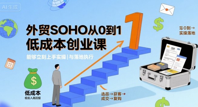 外贸SOHO从0到1低成本创业课，能够立刻上手实操与落地执行-冷静项目网