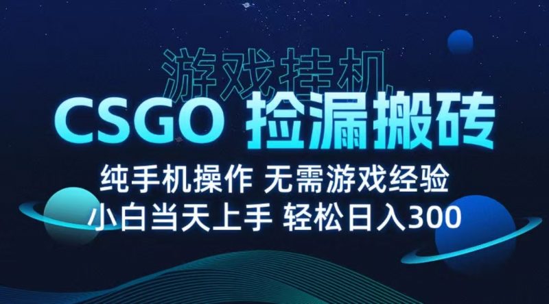 9月最新游戏搬砖,CSGO纯挂机,不需要玩游戏,实现真挂机,月入1W+-冷静项目网