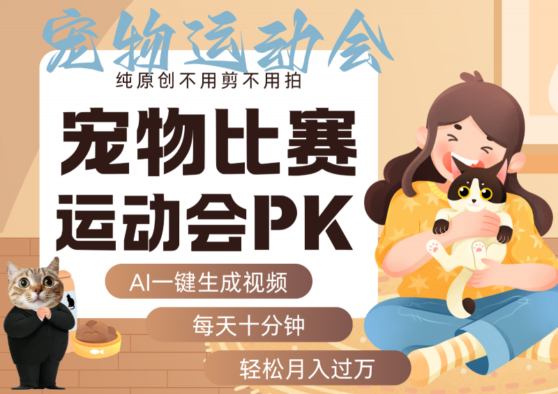 AI萌宠运动员跳水 射击  篮球  足球比赛   每天十分钟 附详细提示词文案库  代替做…-冷静项目网