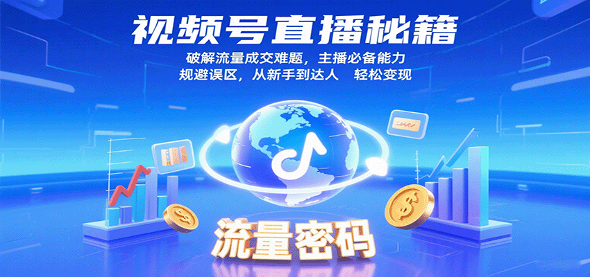视频号直播秘籍,破解流量成交难题,主播必备能力,规避误区,从新手到达人轻松变现-冷静项目网