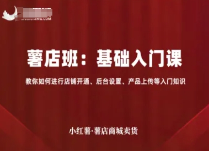 小红薯薯店商城卖货，基础入门课，教你如何进行店铺开通、后台设置、产品上传等入门知识-冷静项目网
