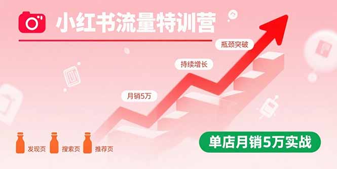 （15936期）小红书流量特训营：突破流量瓶颈，实现店铺持续增长，单店月销5万实战-冷静项目网