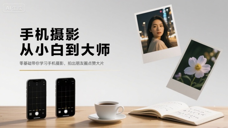 手机摄影从小白到大师，零基础带你学习手机摄影，拍出朋友圈点赞大片-冷静项目网