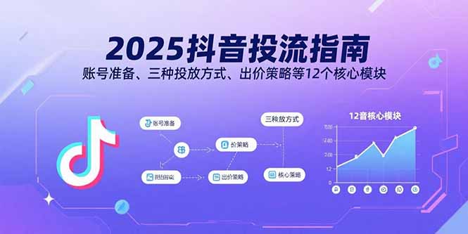 （15953期）2025抖音投流指南，账号准备、三种投放方式、出价策略等12个核心模块-冷静项目网