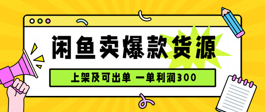（15977期）闲鱼卖爆款货源，每天利润1000，上架即出单-冷静项目网