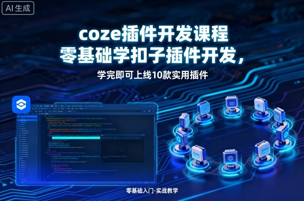 coze插件开发课程，零基础学扣子插件开发，学完即可上线10款实用插件-冷静项目网