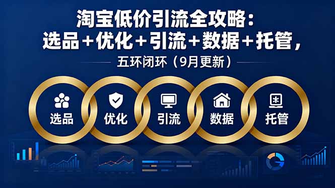 （16009期）淘宝低价引流全攻略：选品＋优化＋引流＋数据＋托管，五环闭环（9月更新）-冷静项目网