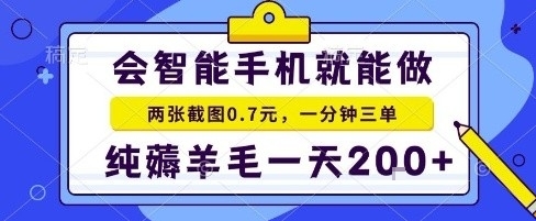 手机项目,二十秒一单,纯薅羊毛一天2张+做就有-冷静项目网