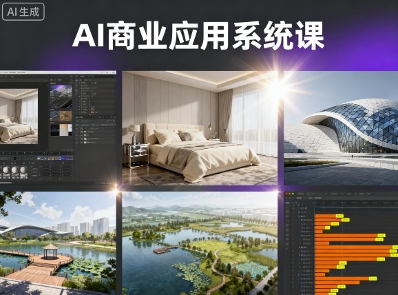 AI商业应用系统课,室内-软装-建筑-景观,智能设计+效果图+动画画实战-冷静项目网