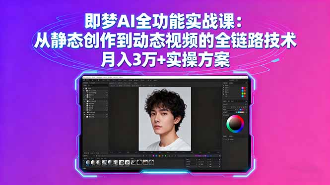 （16053期）即梦AI全功能实战课：从静态创作到动态视频的全链路技术 月入3万+实操方案-冷静项目网