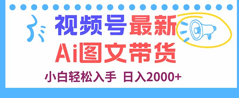 （16092期）视频号最新AI图文带货，每天几分钟，小白轻松入手，日入2000+-冷静项目网