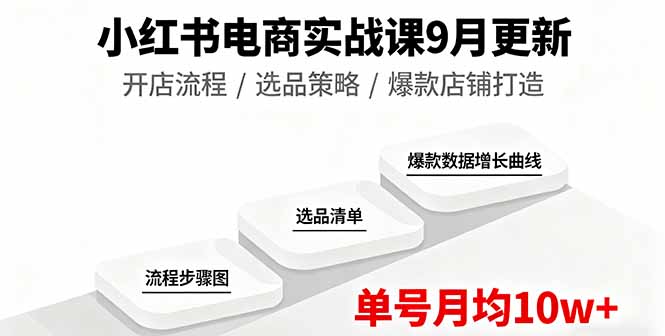 （16120期）小红书电商实战课9月更新，开店流程/选品策略/爆款店铺打造，单号月均10w+-冷静项目网