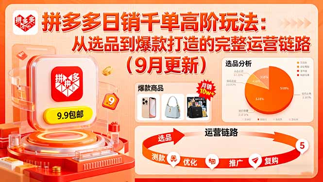 (16100期)拼多多日销千单高阶玩法:从选品到爆款打造的完整运营链路(9月更新)-冷静项目网