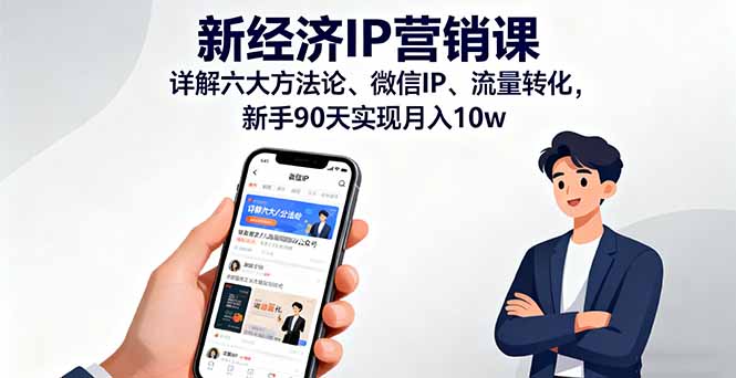 (16194期)新经济IP营销课:详解六大方法论、微信IP、流量转化,新手90天实现月入10w-冷静项目网