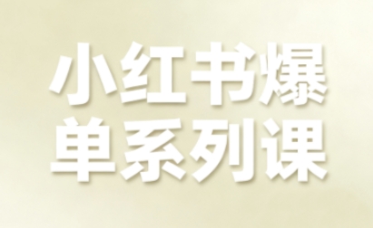 小红书爆单系列课,聚焦小红书电商全链路增长-冷静项目网
