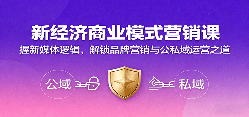 新经济商业模式营销课，握新媒体逻辑，解锁品牌营销与公私域运营之道-冷静项目网