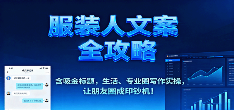 服装人文案全攻略，含吸金标题，生活、专业圈写作实操，让朋友圈成印钞机！-冷静项目网
