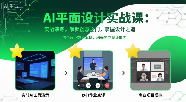 AI平面设计实战课,实战演练,解锁创意之门,掌握设计之道-冷静项目网
