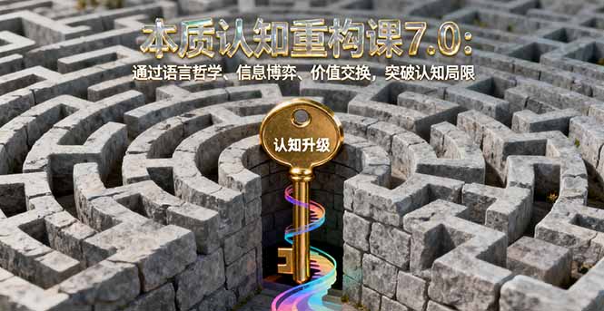 （16218期）本质认知重构课7.0：通过语言哲学、信息博弈、价值交换，突破认知局限-冷静项目网