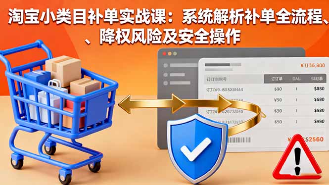 （16239期）淘宝小类目补单实战课：系统解析补单全流程、降权风险及安全操作-冷静项目网