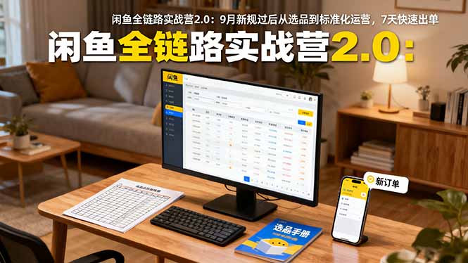 （16263期）闲鱼全链路实战营2.0：9月新规过后从选品到标准化运营，7天快速出单-冷静项目网