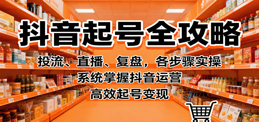 抖音起号全攻略,投流、直播、复盘,各步骤实操,系统掌握抖音运营,高效起号变现-冷静项目网