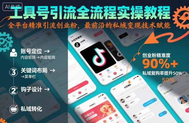 工具号引流全流程保姆级实操教程，全平台精准引流创业粉，最前沿的私域变现技术赋能-冷静项目网