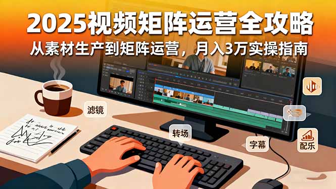 (16333期)2025短视频矩阵运营全攻略:从素材生产到矩阵运营,月入3万实操指南-冷静项目网