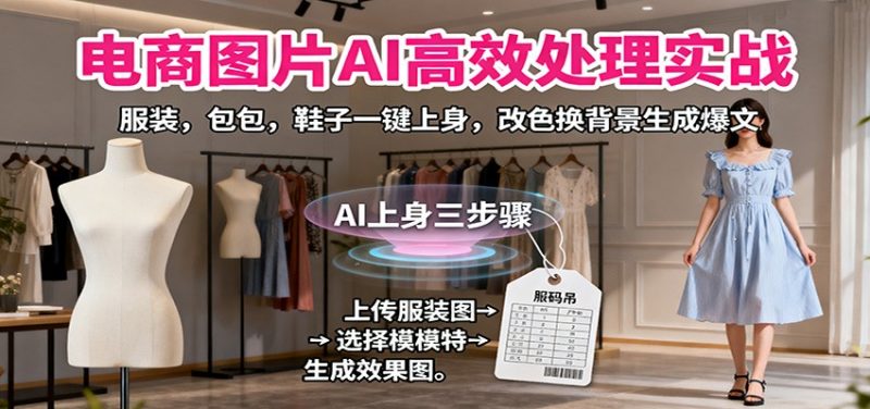 电商图片AI高效处理实战,服装,包包,鞋子一键上身,改色换背景生成爆文-冷静项目网