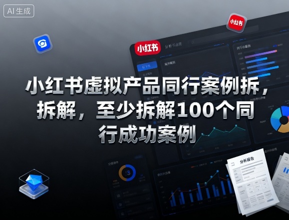小红书虚拟产品同行案例拆解，至少拆解100个同行成功案例-冷静项目网