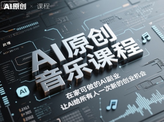 AI原创音乐课程，在家可做的Ai副业，让Ai给所有人一次新的创业机会-冷静项目网