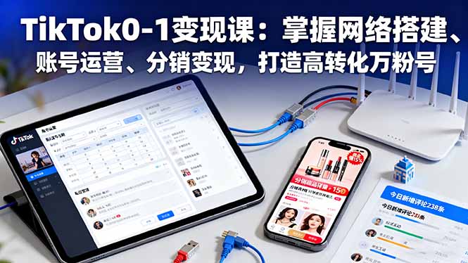 (16334期)TikTok0-1变现课:掌握网络搭建、账号运营、分销变现,打造高转化万粉号-冷静项目网