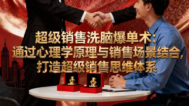 （16370期）超级销售洗脑爆单术：通过心理学原理与销售场景结合,打造超级销售思维体系-冷静项目网