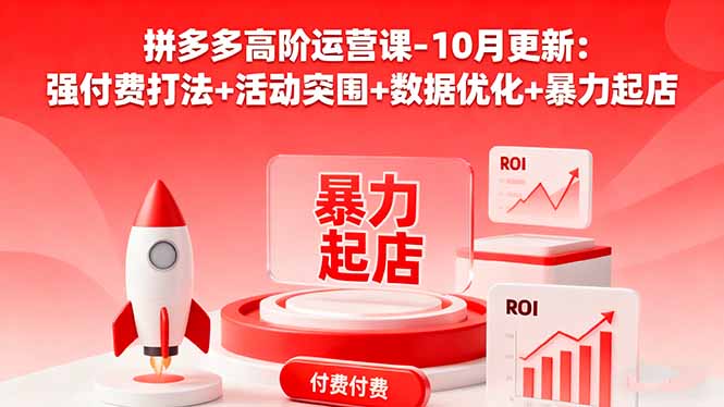 (16366期)拼多多高阶运营课-10月更新:强付费打法+活动突围+数据优化+暴力起店-冷静项目网