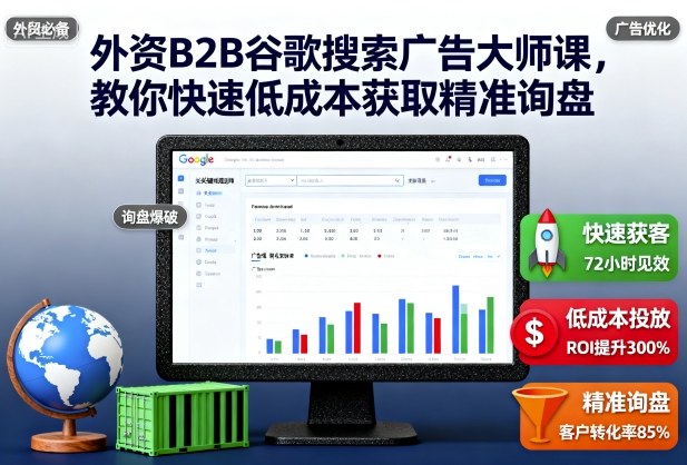 外资B2B谷歌搜索广告大师课，教你快速低成本获取精准询盘-冷静项目网