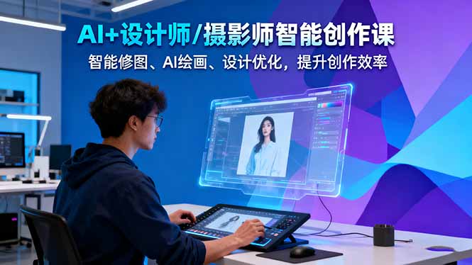 （16398期）AI+设计师/摄影师智能创作课：智能修图、AI绘画、设计优化，提升创作效率-冷静项目网