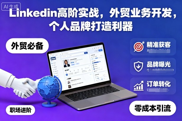 Linkedin高阶实战,外贸业务开发,个人品牌打造利器-冷静项目网