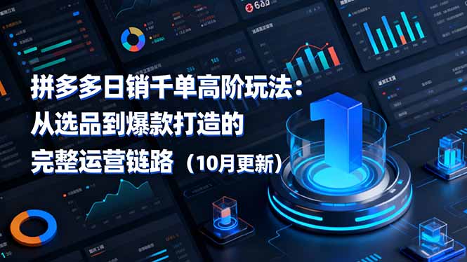 （16404期）拼多多日销千单高阶玩法：从选品到爆款打造的完整运营链路（10月更新）-冷静项目网