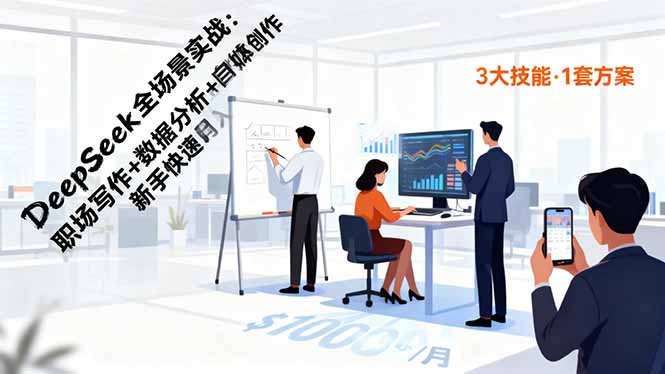 （16418期）DeepSeek全场景实战：职场写作+数据分析+自媒体创作，新手快速月入过万-冷静项目网