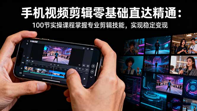 (16466期)手机视频剪辑零基础直达精通:100节实操课程掌握专业剪辑技能,实现稳…-冷静项目网