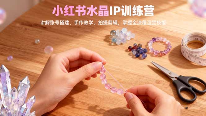 (16475期)小红书水晶IP训练营,讲解账号搭建、手作教学、拍摄剪辑,全流程运营技能-冷静项目网