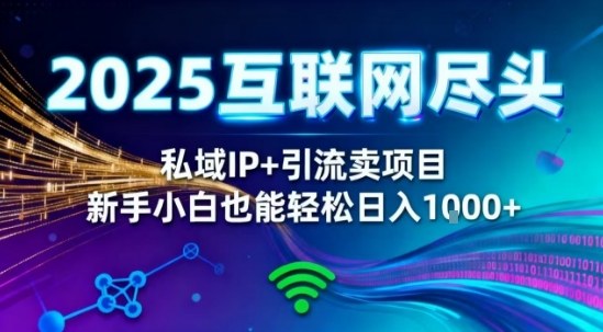 2025网创尽头王炸项目！私域IP+精准引流，新手小白在家躺賺日入1k，零经验也能上手-冷静项目网