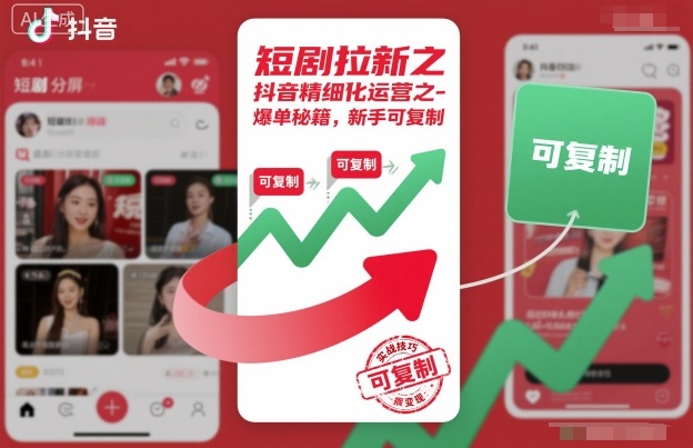 短剧拉新之抖音精细化运营之爆单秘籍,新手可复制-冷静项目网