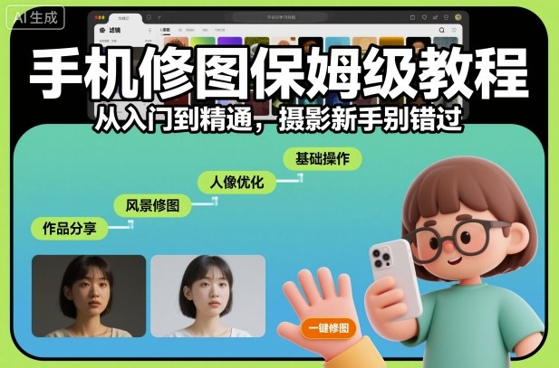 手机修图保姆级教程,从入门到精通,摄影新手别错过-冷静项目网