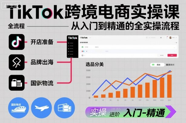 TikTok跨境电商实操课,从入门到精通的全实操流程-冷静项目网